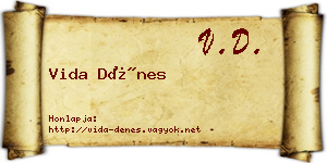 Vida Dénes névjegykártya